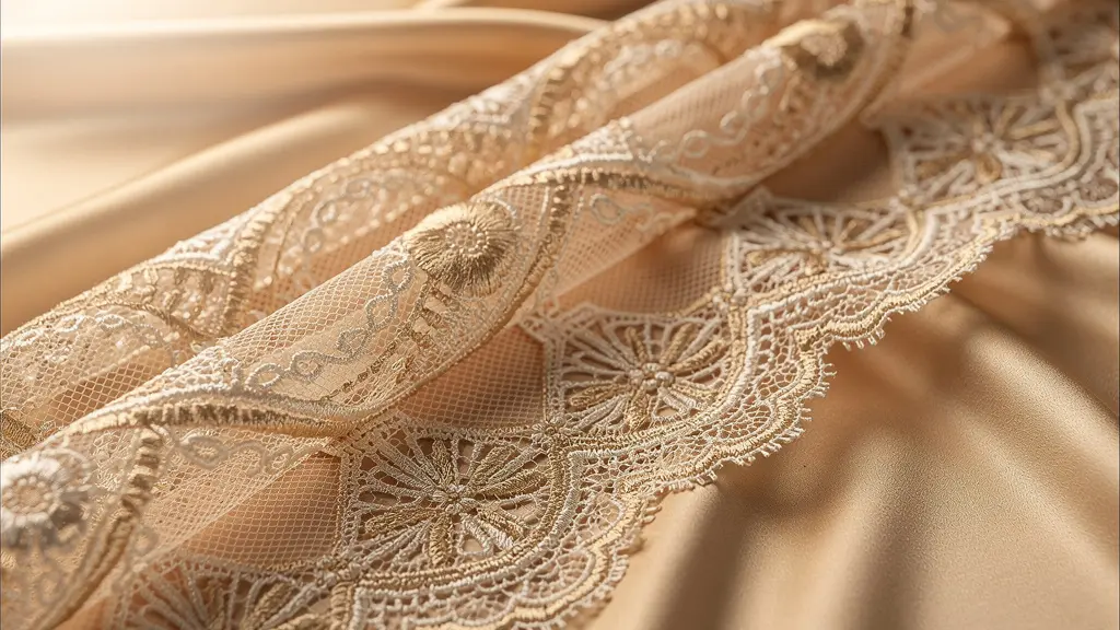 Lingerie ajourée élégante avec détails de résille sur tissu de soie