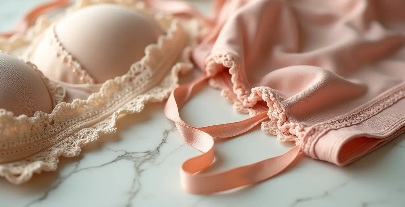 Ensemble de lingerie ajustable avec nuisette et body présentant des systèmes de réglage élégants