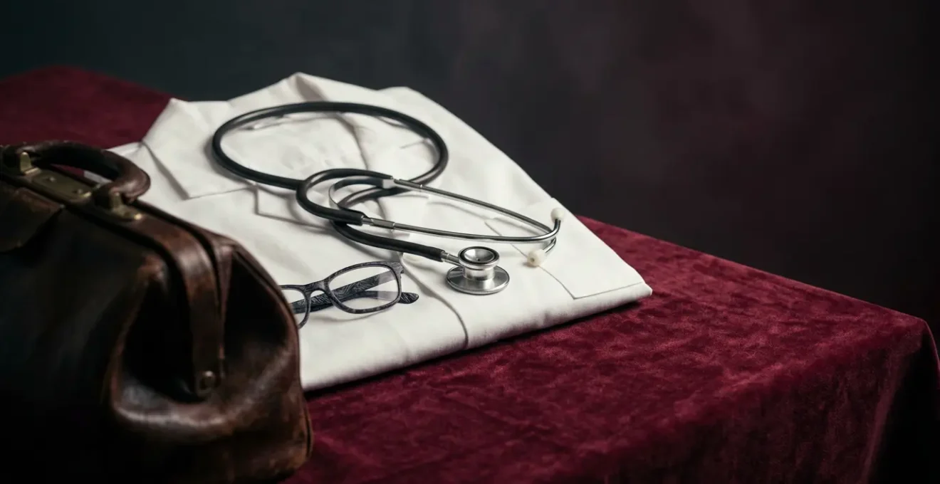 Ambiance érotique sophistiquée avec des accessoires médicaux détournés dans un éclairage tamisé