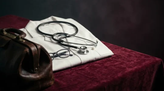 Ambiance érotique sophistiquée avec des accessoires médicaux détournés dans un éclairage tamisé