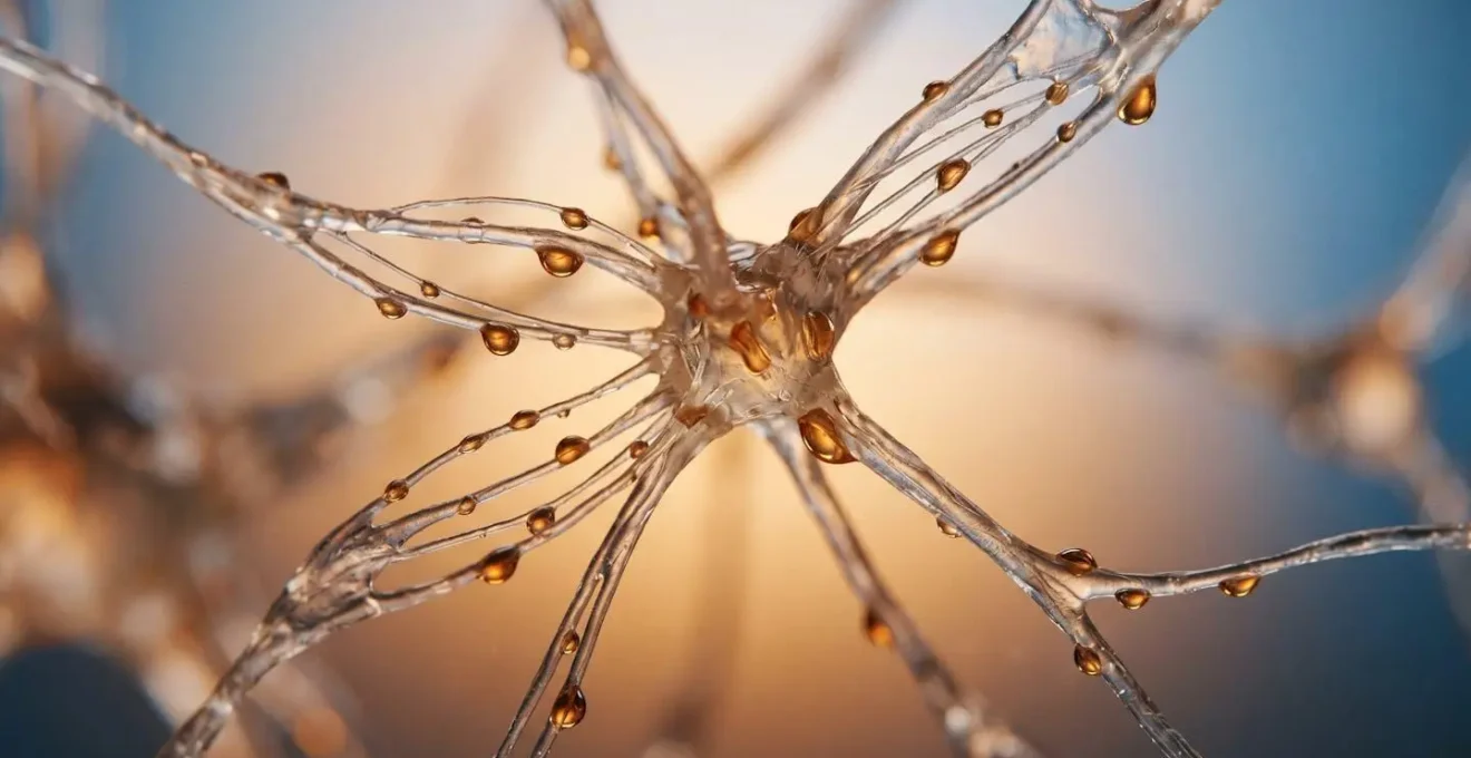 Représentation abstraite des neurotransmetteurs et du cerveau en état de lâcher-prise contrôlé