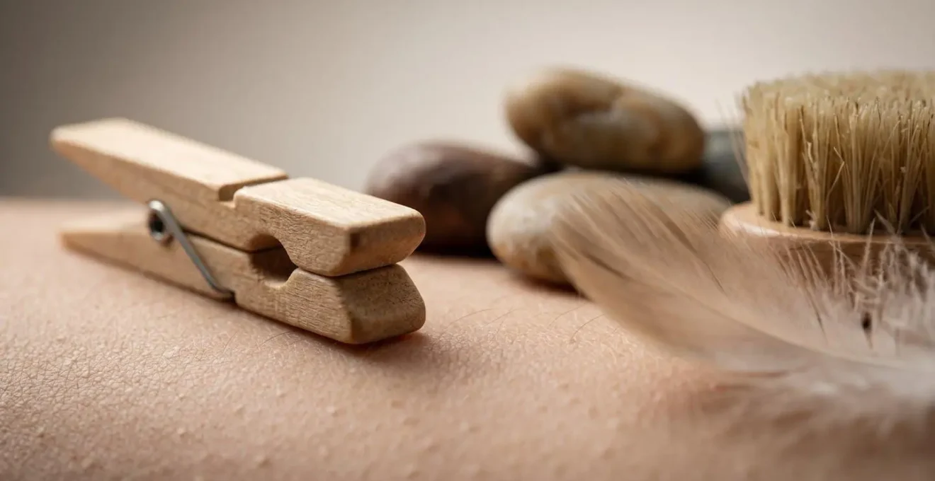 Gros plan macro sur des textures sensorielles alternatives pour tests de sensibilité sans risque